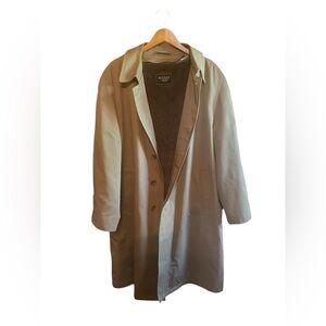 Men’s “Botany 500”‎ Khaki Fir Lined Trench Coat-Size 42 Short